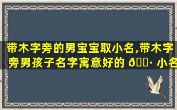 带木字旁的男宝宝取小名,带木字旁男孩子名字寓意好的 🌷 小名